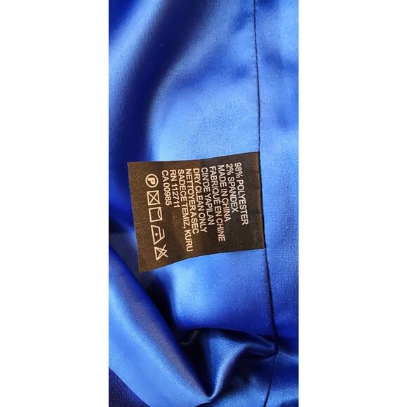 JAY GODFREY Viola Dress Cobalt Blue Cutout Back Cocktail Holiday Mini Dress Sz 6 - Picture 5 of 5